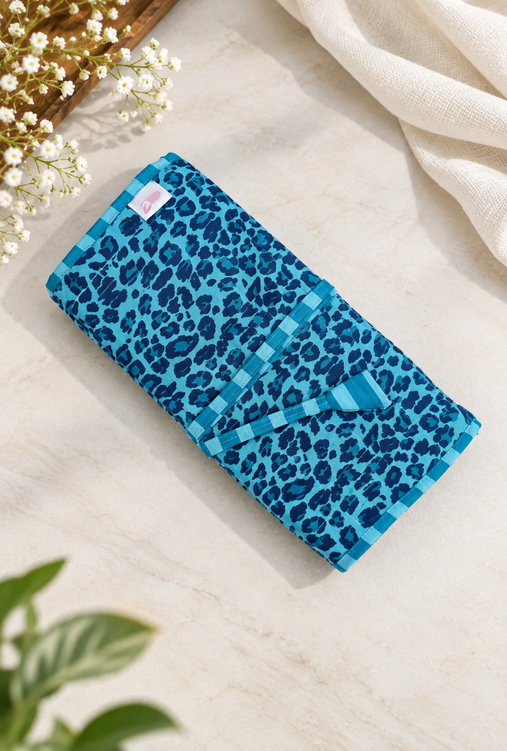 Handcrafted Travel Jewelry Organizer Roll | Artisan Fabric Jewelry Pouch