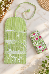 Handcrafted Travel Jewelry Organizer Roll | Artisan Fabric Jewelry Pouch