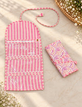 Handcrafted Travel Jewelry Organizer Roll | Artisan Fabric Jewelry Pouch