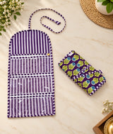Handcrafted Travel Jewelry Organizer Roll | Artisan Fabric Jewelry Pouch