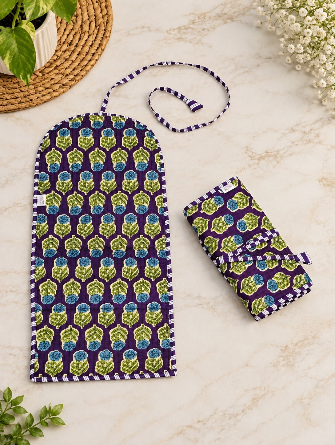 Handcrafted Travel Jewelry Organizer Roll | Artisan Fabric Jewelry Pouch