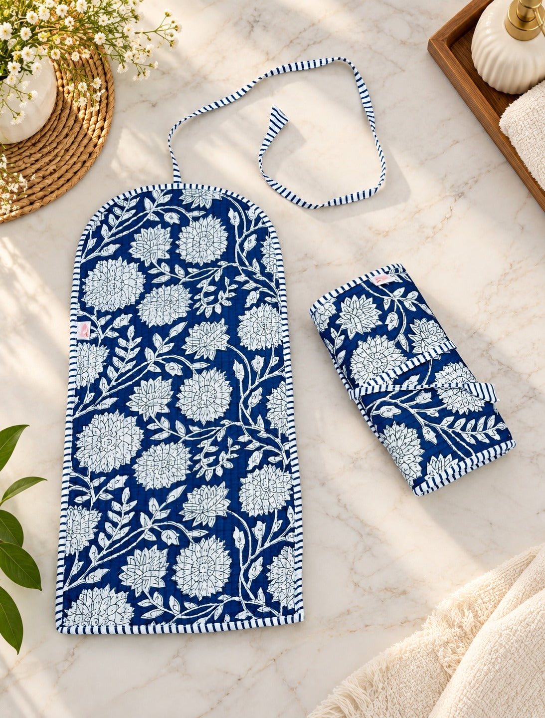 Handcrafted Travel Jewelry Organizer Roll | Artisan Fabric Jewelry Pouch