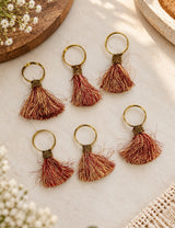 Diwali Gift Box - Hand Block Printed Cotton Napkin Set of 6 with Tassel Napkin Rings