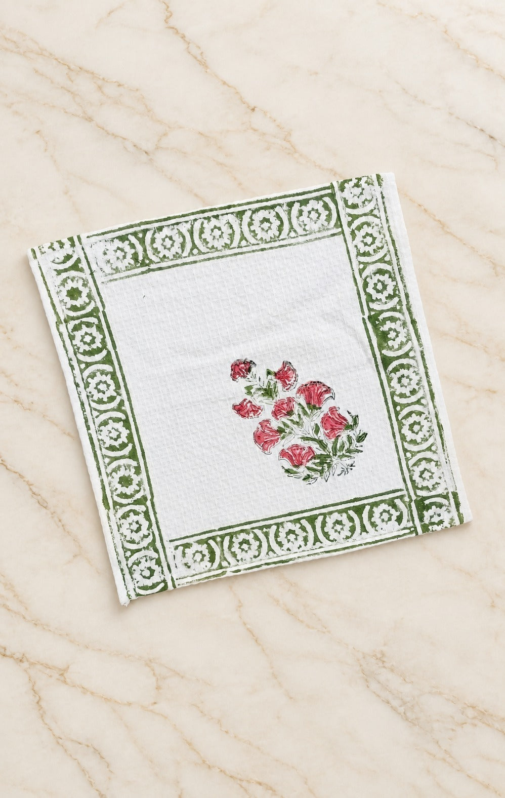 Diwali Gift Box - Hand Block Printed Cotton Napkin Set of 6 with Tassel Napkin Rings