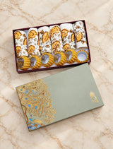 Diwali Gift Box - Hand Block Printed Cotton Napkin Set of 6 with Tassel Napkin Rings