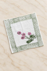 Diwali Gift Box - Hand Block Printed Cotton Napkin Set of 6 with Tassel Napkin Rings