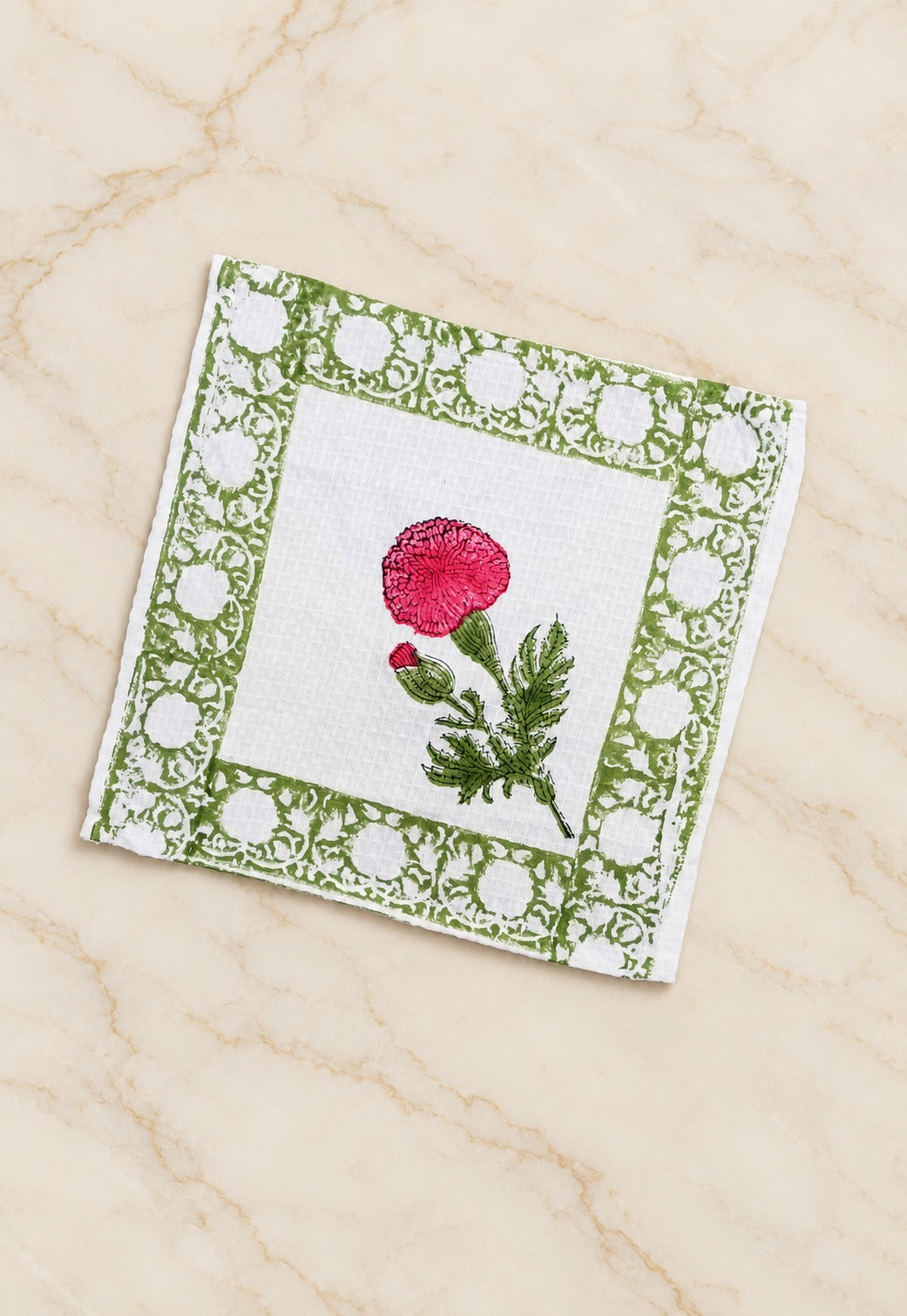 Diwali Gift Box - Hand Block Printed Cotton Napkin Set of 6 with Tassel Napkin Rings