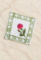 Diwali Gift Box - Hand Block Printed Cotton Napkin Set of 6 with Tassel Napkin Rings