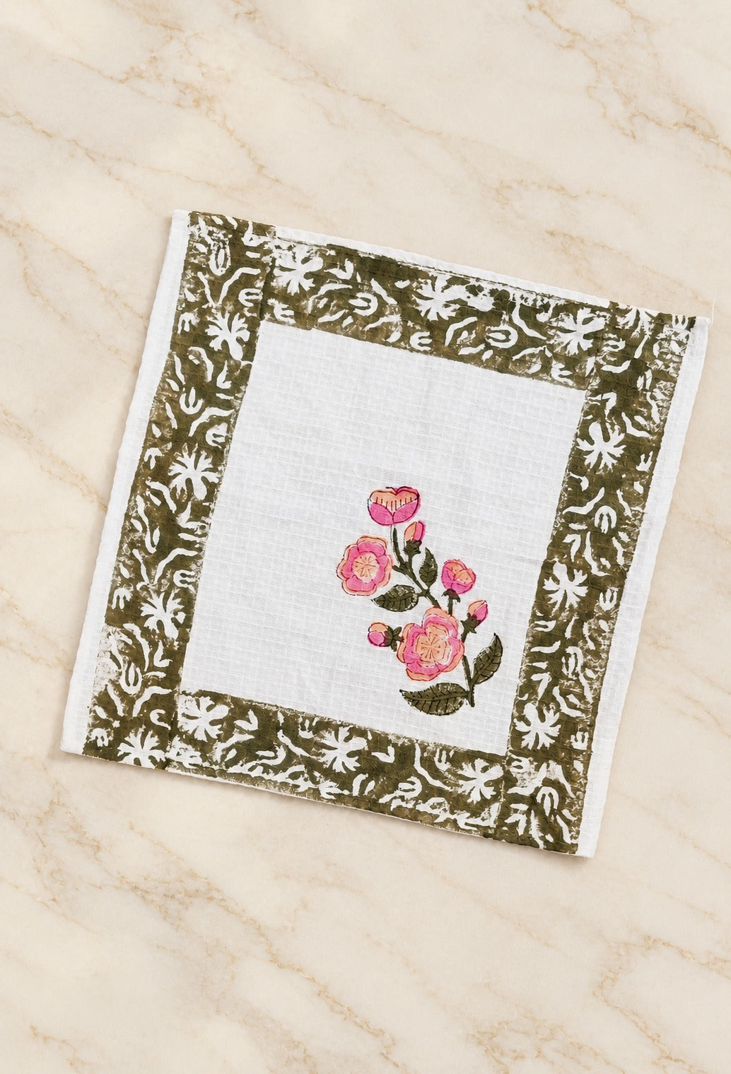 Diwali Gift Box - Hand Block Printed Cotton Napkin Set of 6 with Tassel Napkin Rings