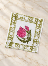 Diwali Gift Box - Hand Block Printed Cotton Napkin Set of 6 with Tassel Napkin Rings