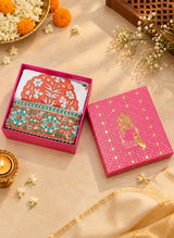 Diwali Gift Box | Set of 2 Waffle Cotton Handblock Printed Hand Towels