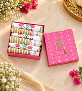 Diwali Gift Box - Hand Block Printed Cotton Napkin Set of 6