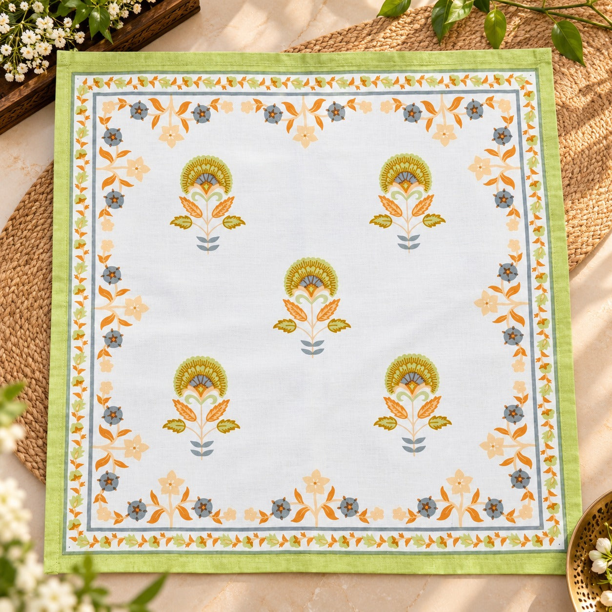 Diwali Gift Box - Hand Block Printed Cotton Napkin Set of 6