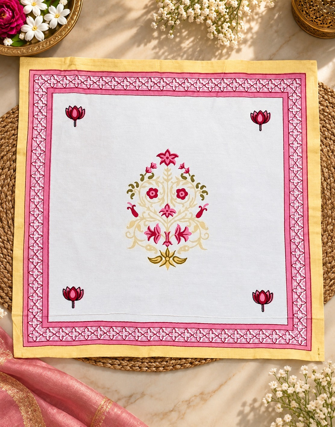 Diwali Gift Box - Hand Block Printed Cotton Napkin Set of 6