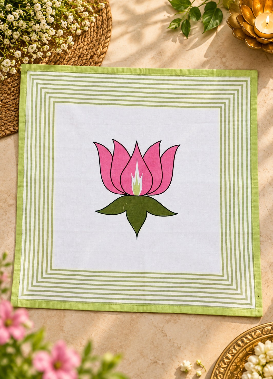 Diwali Gift Box - Hand Block Printed Cotton Napkin Set of 6
