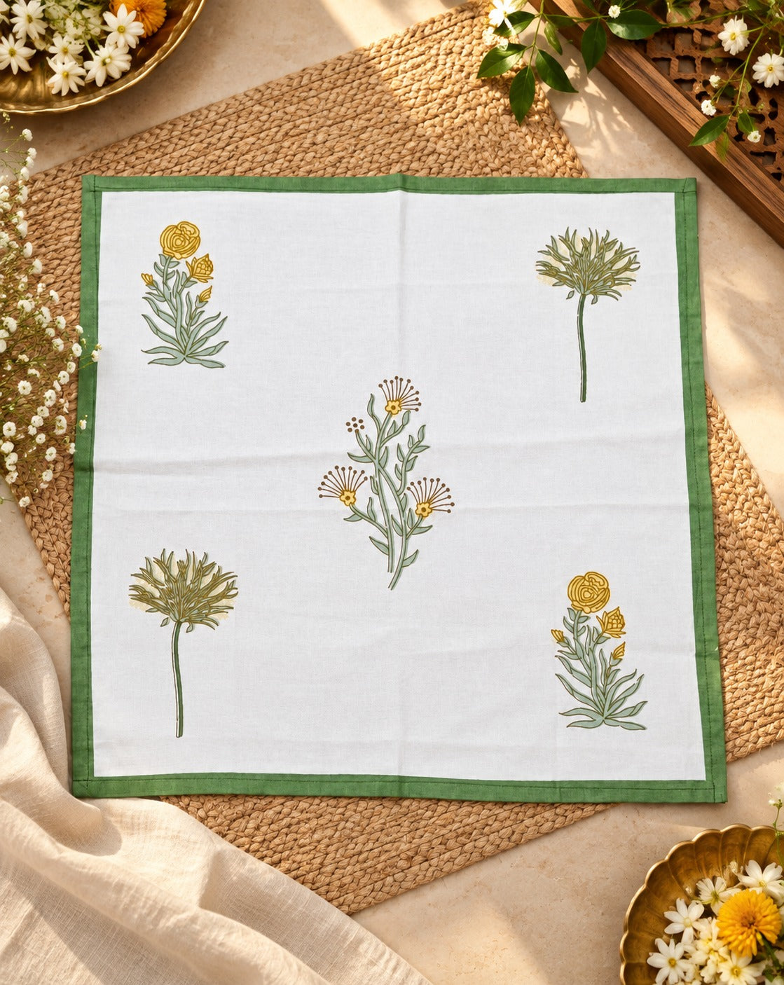 Diwali Gift Box - Hand Block Printed Cotton Napkin Set of 6