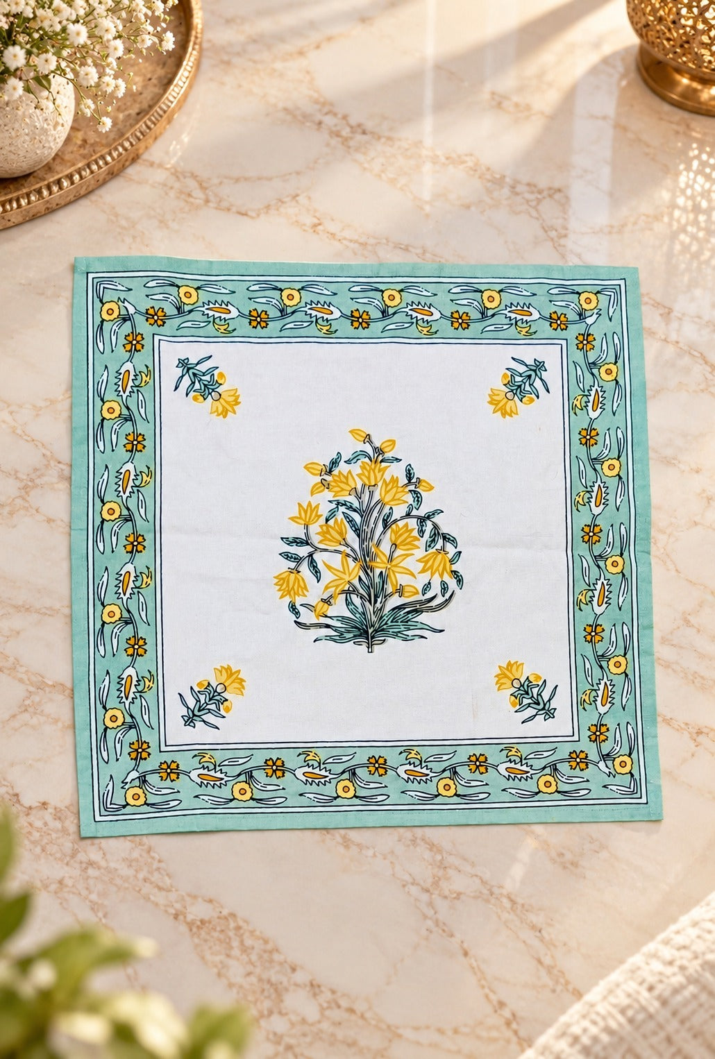 Diwali Gift Box - Hand Block Printed Cotton Napkin Set of 6