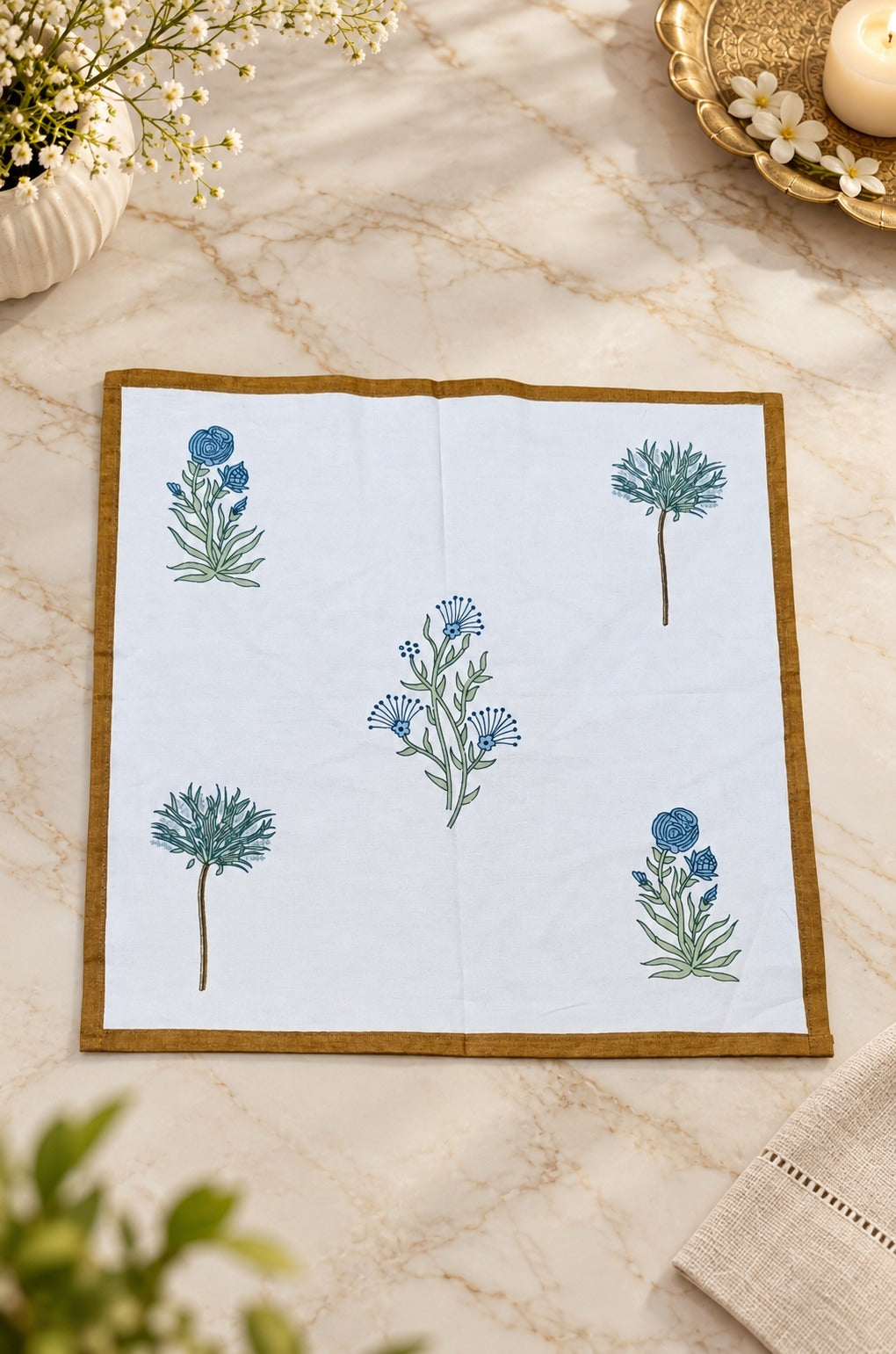 Diwali Gift Box - Hand Block Printed Cotton Napkin Set of 6