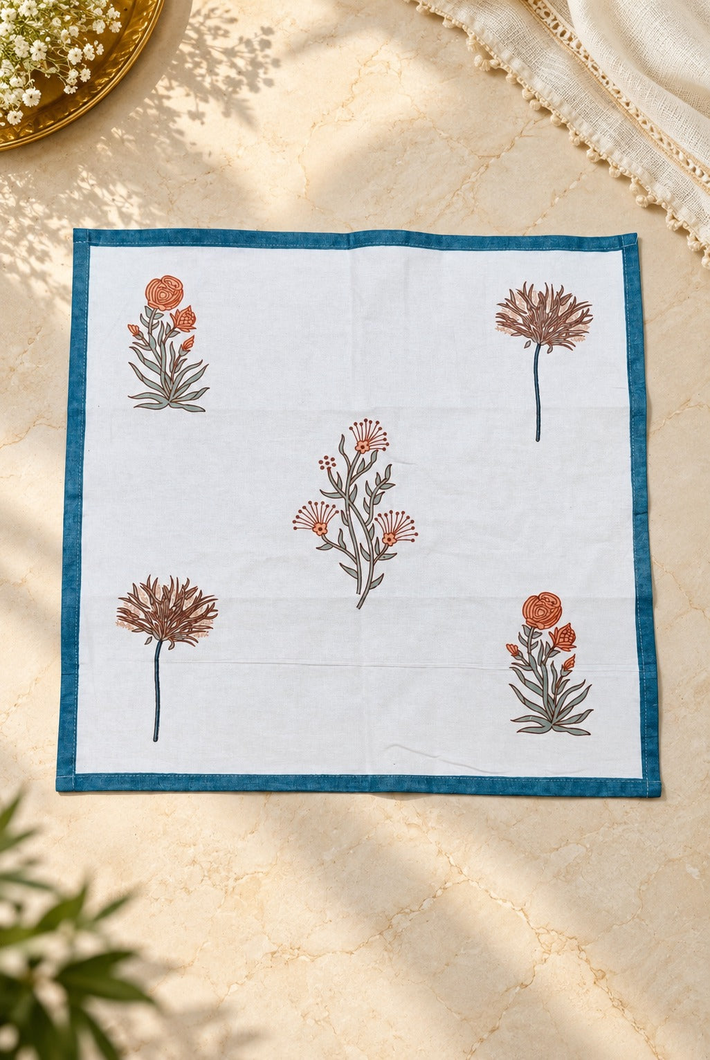 Diwali Gift Box - Hand Block Printed Cotton Napkin Set of 6