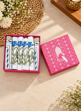 Diwali Gift Box - Hand Block Printed Cotton Napkin Set of 6