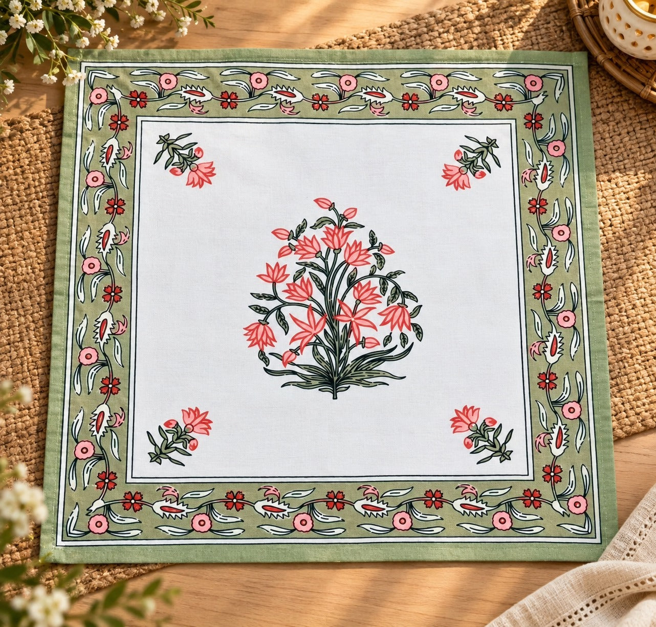 Diwali Gift Box - Hand Block Printed Cotton Napkin Set of 6