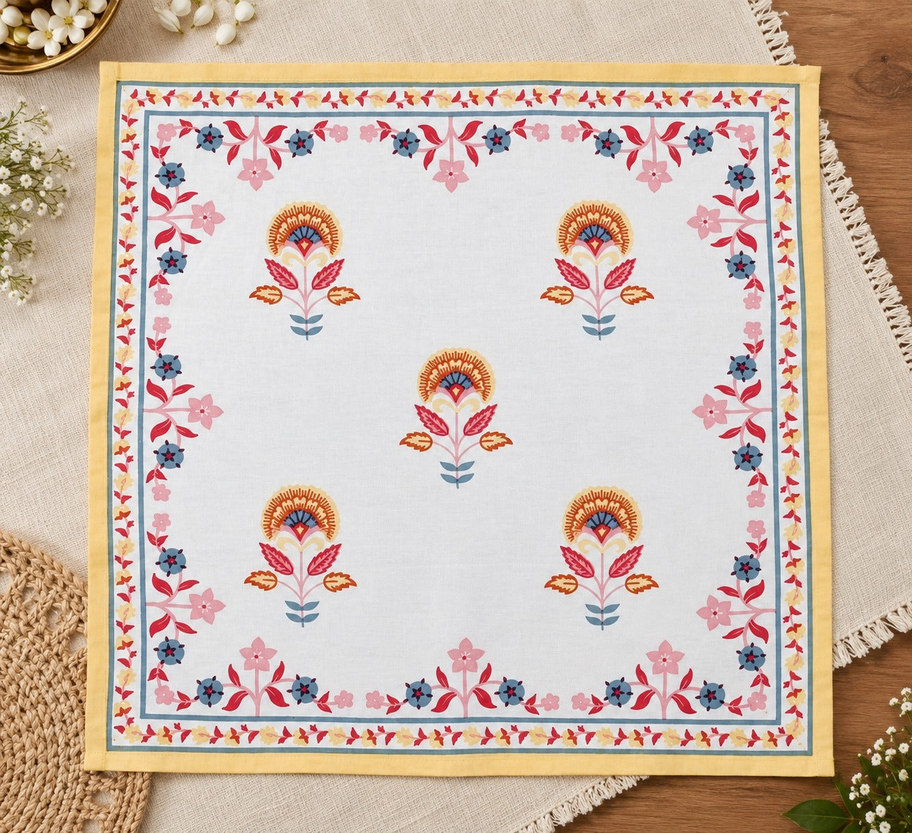Diwali Gift Box - Hand Block Printed Cotton Napkin Set of 6