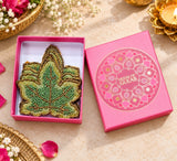 Diwali Gift Box Set of 4 Handcrafted Beaded Coasters