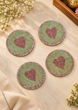 Diwali Gift Box Set of 4 Handcrafted Beaded Coasters