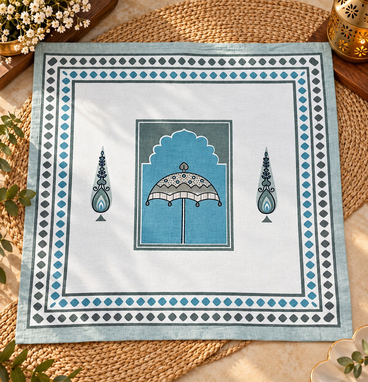 Diwali Gift Box - Hand Block Printed Cotton Napkin Set of 6