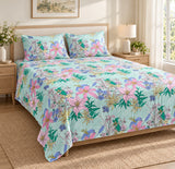 Diwali Bedsheet Value Gift Box | 1 Double Polycotton Bedsheet & 2 Pillow Covers, 1 Large Peacock Metal Urli