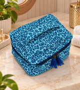 Handcrafted Quilted Makeup Organizer Bag | Cosmetic & Travel Vanity Case - 9x6.5x6.2 inches