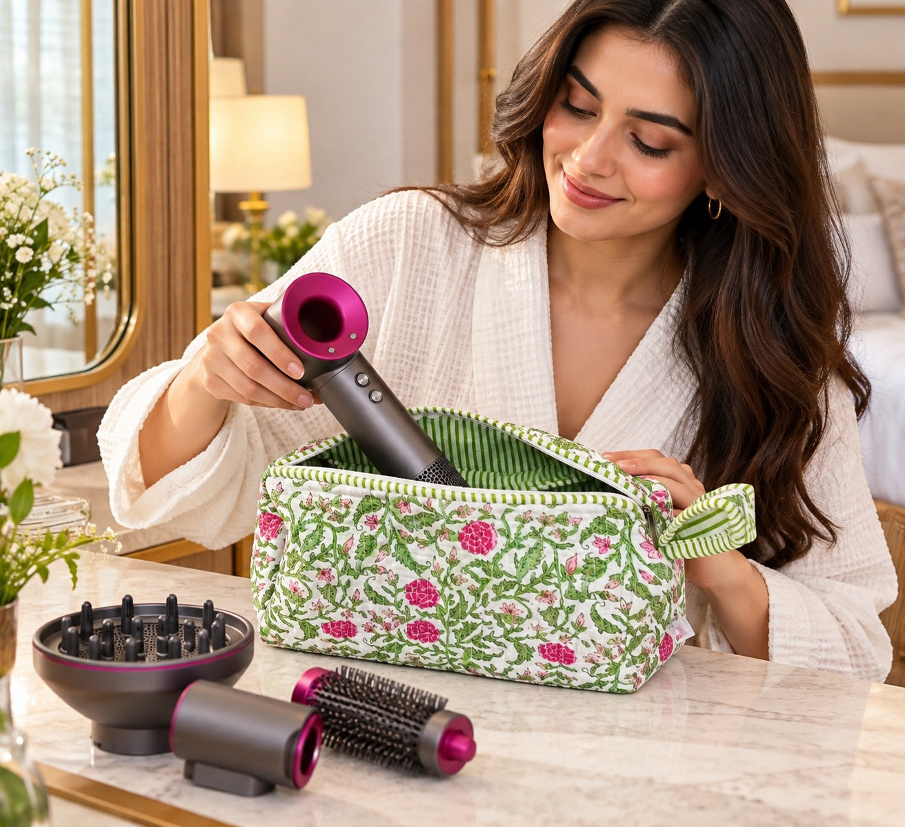 Dyson Airwrap Organiser – Quilted Travel Case