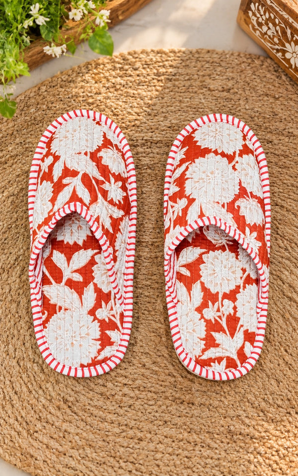 Home Wear Soft Fabric Fabric Slippers For Adults with Rubber Sole | Free Size