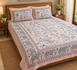 Double King Bedsheet with 2 Pillow Covers