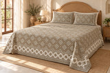 Diwali Complete Gift Box | 1 Ethnic Motifs Double Bedsheet with 2 Pillow Covers, 1 Lotus Urli, Set of 2 Door Hangings