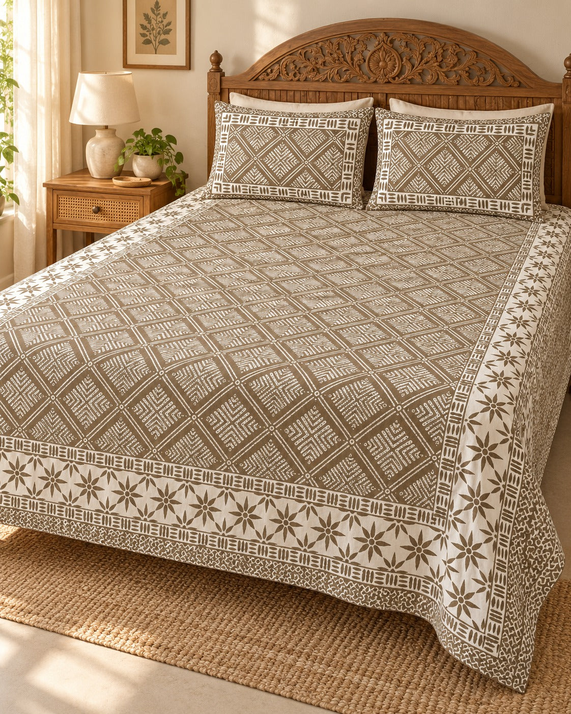 Double King Bedsheet with 2 Pillow Covers
