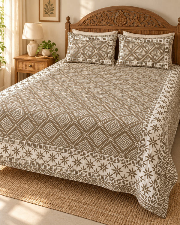 Double King Bedsheet with 2 Pillow Covers