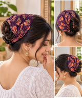 Diwali Gift Box With Handblock Print Cotton Robe Gift Set with Sleep Mask, Slippers & Headband