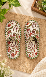 Diwali Gift Box With Handblock Print Cotton Robe Gift Set with Sleep Mask, Slippers & Headband