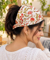 Diwali Gift Box With Handblock Print Cotton Robe Gift Set with Sleep Mask, Slippers & Headband