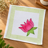 Diwali Gift Box | 1 Wooden Tray, Set of 6 Table Napkins, 6 Napkin Rings