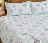 Cotton Super King Handblock Print Bedsheet with 2 Pillow Covers