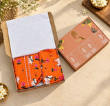 Diwali Gift Box Tote Bag with 3 Coordinated Utility Pouches with Gift Box with Set of 2 Metal Diyas