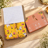 Diwali Gift Box Tote Bag with 3 Coordinated Utility Pouches with Gift Box with Set of 2 Metal Diyas
