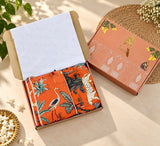 Diwali Gift Box Tote Bag with 3 Coordinated Utility Pouches with Gift Box with Set of 2 Metal Diyas