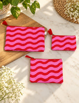 Set of 3 cosmetic Flat pouches
