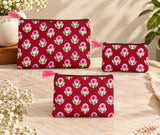 Set of 3 cosmetic Flat pouches