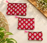 Set of 3 cosmetic Flat pouches