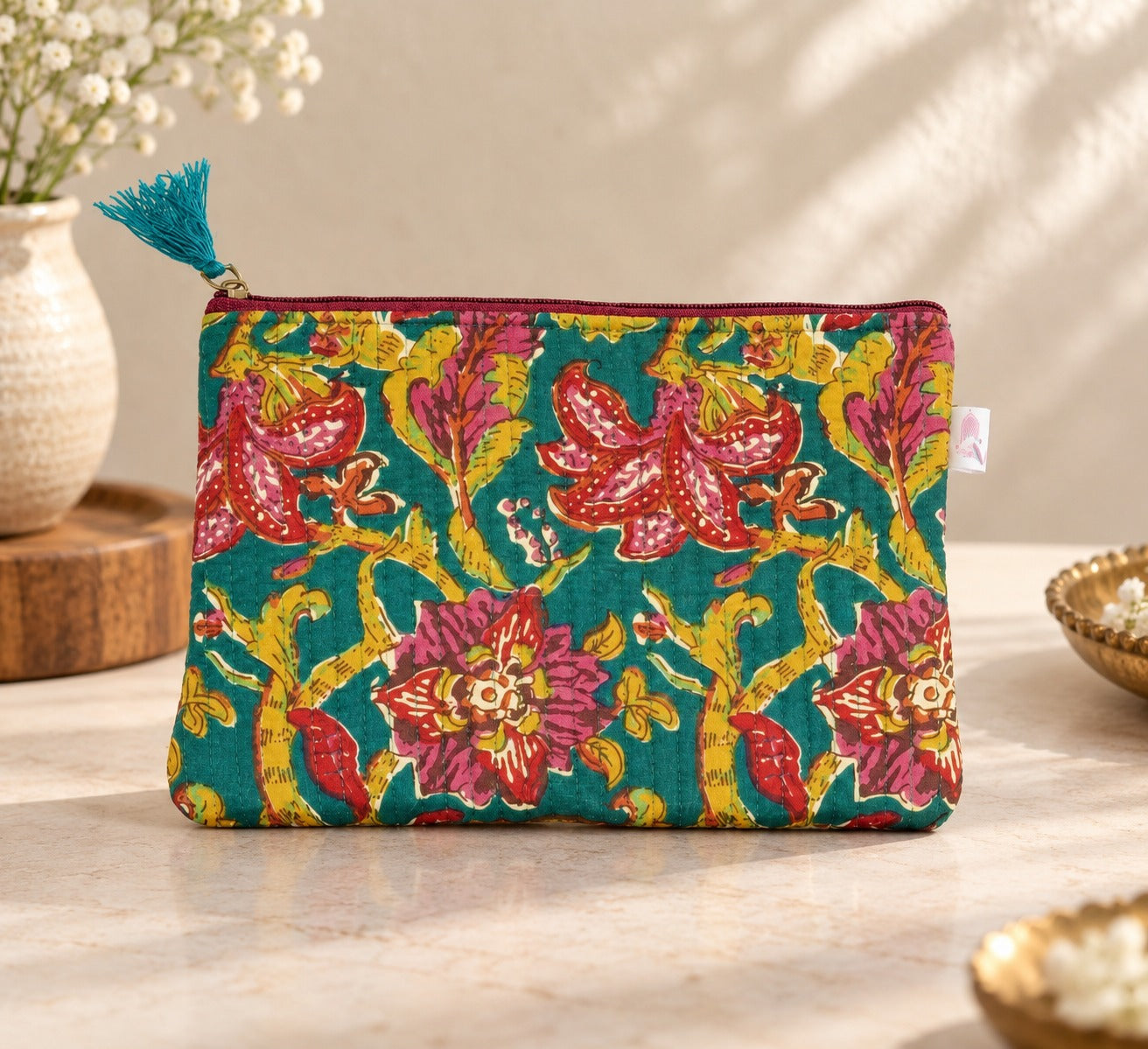 Set of 3 cosmetic Flat pouches