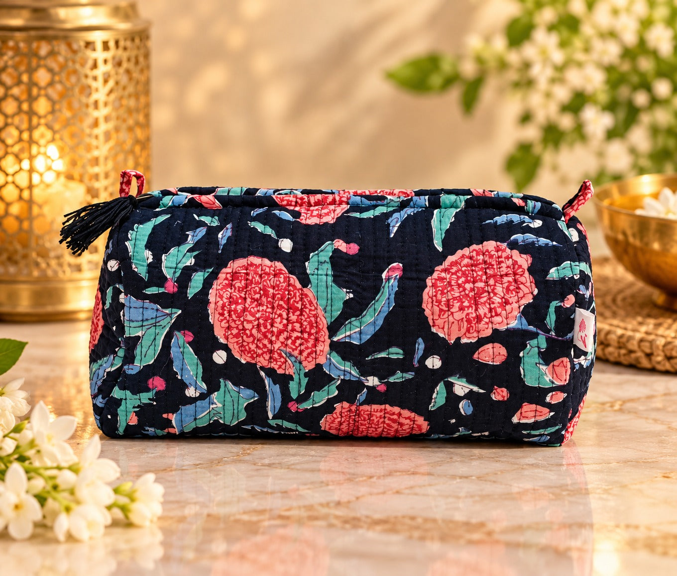 Set of 3 cosmetic bag/pouches with waterproof lining